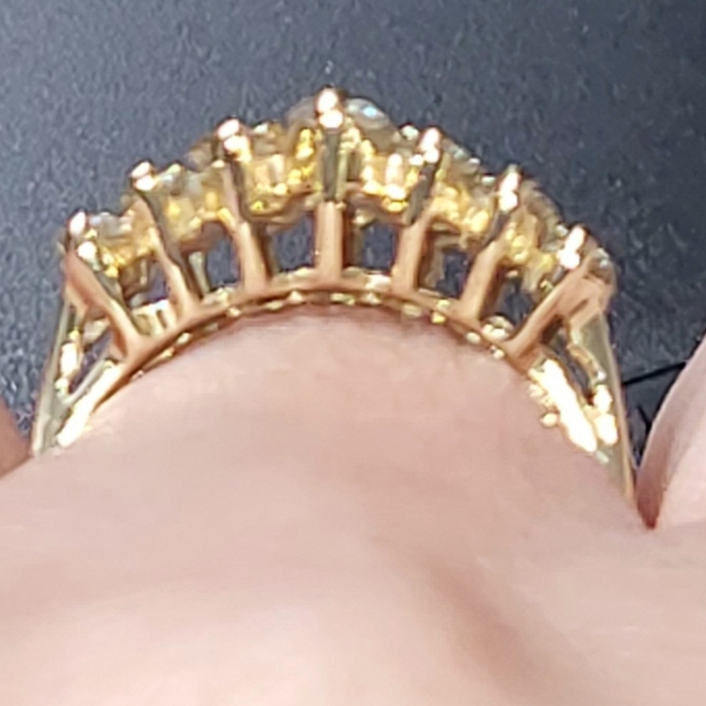 14k Yellow & White Gold Round Diamond Anniversary Band - Picture 15 of 16